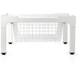 Nedis Ständer für Waschmaschine und Trockner, Drahtkorb, 200 kg, Weiß