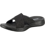 SKECHERS Damen On-the-go 600 Glistening Sandalen, Black Textile, 39 EU