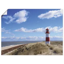 Leinwandbild ARTLAND "Leuchtturm Sylt", blau (farbe bild(er): blau), B:80cm H:60cm T:0,1cm, Papier, Bilder, auf Keilrahmen gespannt