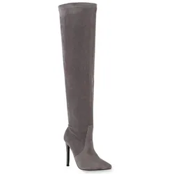 Damen Overknees in Grau
