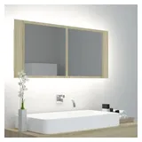 vidaXL LED-Spiegelschrank 100 cm sonoma-eiche