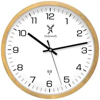 Holzwerk Wanduhr, Beige, Weiß, Schwarz, Holz Glas, Metall, Holz