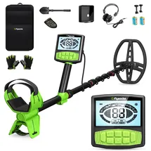 Flysocks Metalldetektor Profi Set, Metal Detector Wasserdicht IP68 mit präzisem Pinpointer, 25cm Detektionstiefe, 5 Modi (45-126cm), Gold Detektor Geeignet für Erwachsene und Kinder