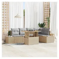 vidaXL Garten-Lounge-Set 6-tlg. beige
