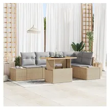 vidaXL Garten-Lounge-Set 6-tlg. beige