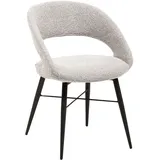 omg design Esszimmerstuhl OMG DESIGN "Marley", lila (pearl, schwarz), B:60cm H:85cm T:60cm, Stühle, Esszimmerstuhl, mit modernem Cut-Out, Bouclé Bezug