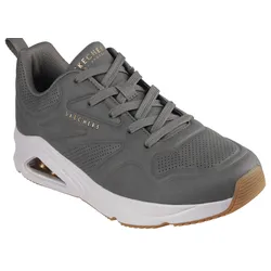 Sneaker SKECHERS "TRES-AIR UNO", Herren, Gr. 44, grün (olivgrün), Lederimitat, sportlich, Schuhe, Freizeitschuh, Halbschuh, Schnürschuh mit Skech-Air-Luftpolsterung