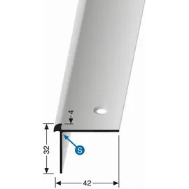 küberit Treppenkantenprofil 32 x 42 x 2500 mm Winkelprofil Einfasshöhe 4 mm Aluminium Glatt Doppelt Versetzt Versenkt Gebohrt Sand Küberit
