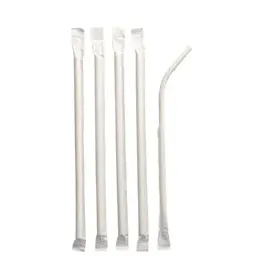 Papstar 100 PAPSTAR Strohhalme pure weiß