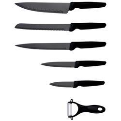 Michelino Messer-Set Michelino Messerset 6-teilig Edelstahl Klingen Küchenmesser Kochmesser Schäler Messer (6-tlg) schwarz