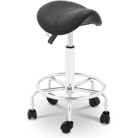 Physa - Sattelhocker Rollhocker Mit Lehne Drehhocker Arbeitshocker Verstellbar Schwarz