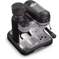 Klarstein Espresso Siebträgermaschine mit Milchaufschäumer, 1,4L Retro Mini-Espressomaschine mit