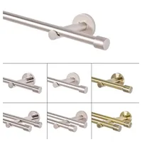 MDEKOR Gardinenstange 160 cm lang 1 läufig Gardinenstangenset aus Metall Silber Matt Gardinenstangen Wandbefestigung