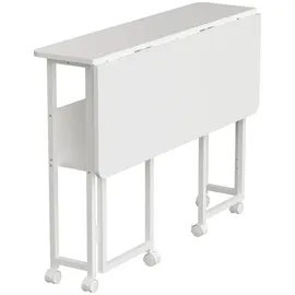 Maclean Brackets Maclean Klapptisch weiß fahrbar Platte 100x58cm max. 50kg MC-126 W - Weiß