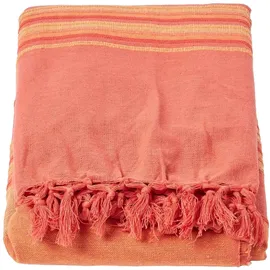 Homescapes Morocco Tagesdecke 225 x 255 cm Orange/Terracotta gestreift