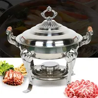 Futchoy Runden Chafing Dish Speisewärmer 6,8L Edelstahl Warmhaltebehälter Ideal für Buffets, Catering, Partys, Hochzeiten