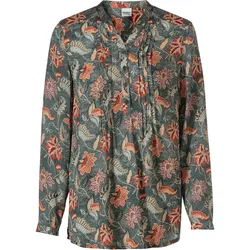 Modal-Bluse, Druck petrol, 46