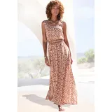 vivance by lascana Maxikleid Braun/Creme bedruckt 44