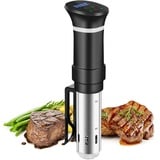 Sous Vide Garer Sous Vide Stick aus Edelstahl, Slow Cooker mit LED Touch-Display, 1000W Sous-vide Garer mit präziser Temperatureinstellung und Timer, inkl. Rezeptbuch, Grau(MEHRWEG)