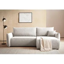 Home Affaire Ecksofa MAVAS Schlafsofa mit Bettkasten, L-Form, ca.257/127cm (Liegefläche 212/145 cm), Cord, Chenille, Struktur grau