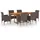 vidaXL Polyrattan Garten-Essgruppe 7-tlg. braun 3070754