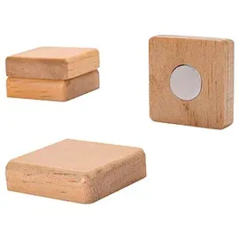 Sigel Magnete braun, Holz 3,3 x 3,3 x 0,9 cm, 4 St.