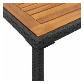 vidaXL Gartentisch mit Akazienholz-Platte 115x54x74 cm Poly Rattan