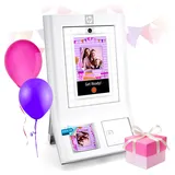 HP Sprocket Photobooth Sofortbilddrucker 3x4” (Weiß) – Über 250+ Rahmen, Drucken auf Zink-Papier, Wi-Fi, LED-Ringlicht, Touchscreen & App.