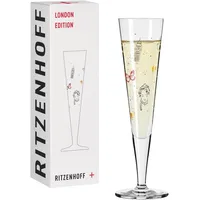 Ritzenhoff & Breker RITZENHOFF Champagnerglas CHAMPUS London Edition - Champusflöte Designerstück, bunt - Made in Germany