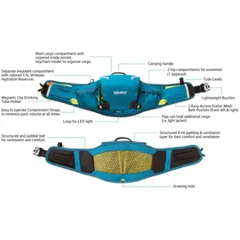 Source Hipster Ultra Hydration 1.5L+3.5L Hüfttasche (Größe 3.5L+1.5L, schwarz)