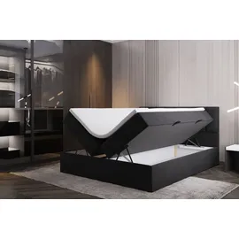 Trada Boxspringbett 180x200 mit Bettkästen H3 Schwarz -