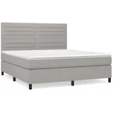 vidaXL Boxspringbett mit Matratze Hellgrau 160x200 cm Stoff1398234