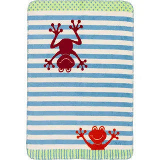 Unbekannt Richter Textilien Bio Babydecke Baumwolle rot/blau Größe 75x100 cm