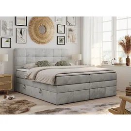 MKS Boxspringbett mit Bettkasten - grau - Maße cm, B: 160 H: 110