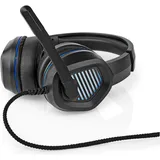 Nedis Gaming Headset Über Ohr Surround USB Type-A Klappbarer Mikrofon 2.10 m LED (Kabelgebunden), Gaming Headset, Schwarz – Für lange Gaming-Sessions