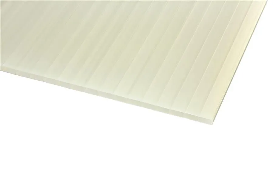 Doppelstegplatten 16 mm Opal Weiß/Gold – 16/32 Struktur Climablue Acryl 980 x 2000
