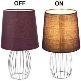 GLOBO Nachttischleuchte Textilschirm Lila 2 St.