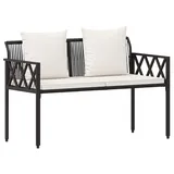vidaXL 2-Seater 116 x 56 x 75 cm Schwarz
