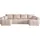 idohome U-förmige Wohnlandschaft mit Schlaffunktion und Bettkasten 3-Sitzer Beige