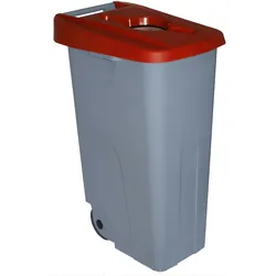 DENOX Abfallbehälter Recyclo offen 110 Liter. Farbe Rot.