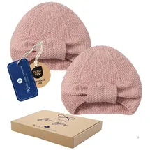 nordic coast company Baby Turban Mütze Strick Altrosa - 6-12 Monate | Gr.: onesize