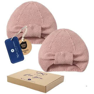 nordic coast company Baby Turban Mütze Strick Altrosa - 6-12 Monate | Gr.: onesize
