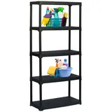 GarPet Steckregal Kunststoff 80 x 40 x 176 cm schwarz 5 Böden