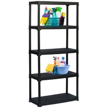 GarPet Steckregal Kunststoff 80 x 40 x 176 cm schwarz 5 Böden