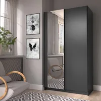 Home Affaire Wäscheschrank Hildreth 100 x 182 x 54,6 cm Schwarz/Grau