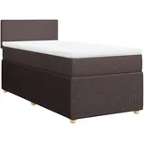 Boxspringbett mit Matratze Dunkelbraun 80x200 cm Stoff - Braun/Dunkelbraun