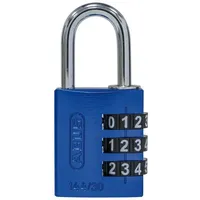 ABUS Zahlen-Vorhangschloss 144/30 Lock-Tag Aluminium, blau