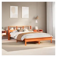 VidaXL Massivholzbett ohne Matratze Wachsbraun 160x200 Kiefernholz