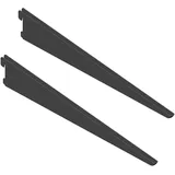 Element System U-Träger Regalträger 2-reihig, 2 Stück, 5 Abmessungen, Wandschiene, schwarz