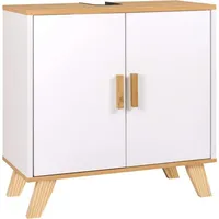 EUGAD Waschbeckenunterschrank (1-St) Badezimmerschrank mit 2 Türe Weiß beige|weiß